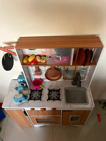 Kids Wooden Play Kitchen with Accessories