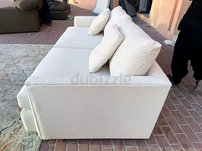 3__ Seater Lounge Deep CrateBarrel Sofa Beige