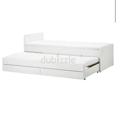 Ikea  White Bed with Storage