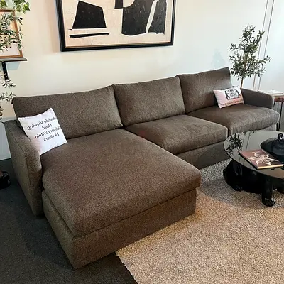 Cratebarrel lounge deep L shape sofa
