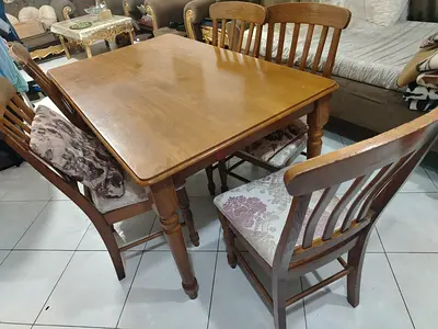 Solid Wood Dining Table Set with Chairs