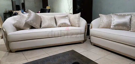 SABINA / ROYAL STYLE PRESTIGE 08 SEATER (3+3+1+1) FABRIC SOFA WITH 12 LARGE SIZE CUSHIONS FOR SALE