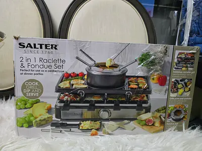 Salter 2 in 1 Raclette and Fondue Set - Perfect for Dinner Parties