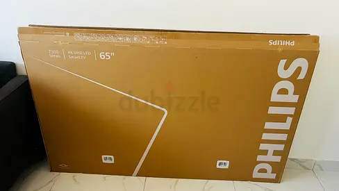 Philips 65 inch 4K UHD TV box with Styrofoam