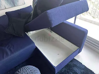 Modern Blue Sofa Bed with Storage