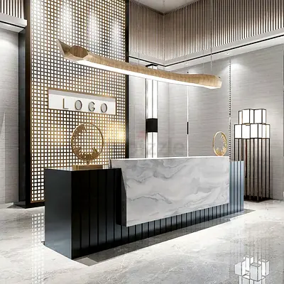Ilse Reception Table: Modern Dubai Office Furniture