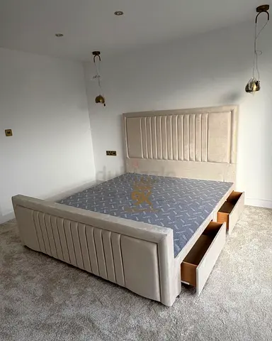 Elegant Bed with Storage Drawers