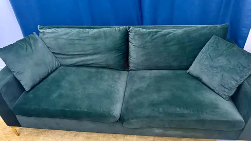 Cozy Green 3 seater Velvet Sofa
