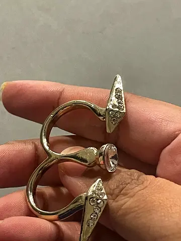 Elegant Gold Tone and Silver Tone Anti Tarnish Ring with Zircon stones