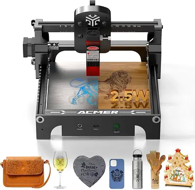 ACMER S1 Laser Engraver Mini Machine, 0.01mm Accuracy, Easy to Carry Engraving