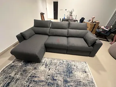 ESKILSTUNA Dark Grey L shape sofa bed with storage