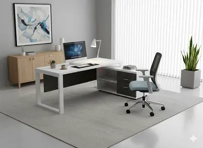 L Shaped Executive Desk Dubai | Office Furniture Dubai, UAE