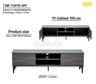 Stylish Grey TV Cabinet - 150 cm