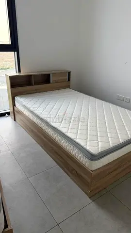Stylish Wooden Bed Frame Set with Mattresses