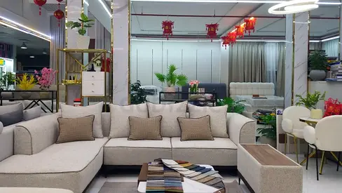 Elegant Modern Sofa Set with Decorative Cushions