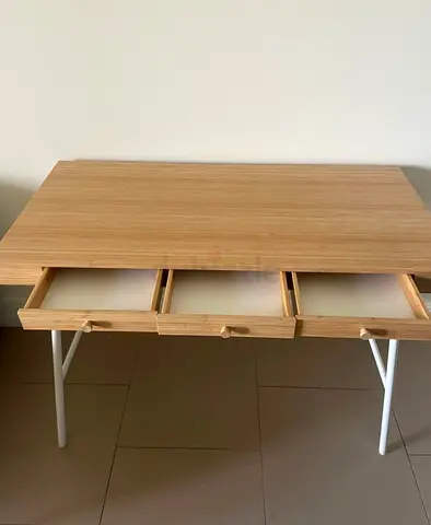 Stylish Bamboo Study Table with Drawers