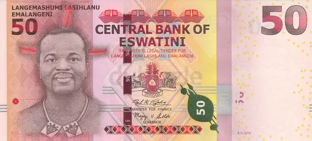 ESWATINI 50 EMALANGENI BANKNOTE 2018