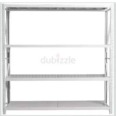White Heavy Duty Storage Rack 200×60×200 cm | 4 Shelf | 300kg Each Level | Shop  Warehouse UAE