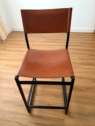 Pottery Barn Hardy Leather Bar Stool Set (3) – Excellent Condition