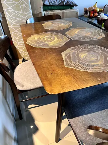 Elegant Dining Table Set with Unique Decor