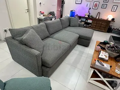 Lounge Deep feather filled CrateBarrel L Shape Sofa