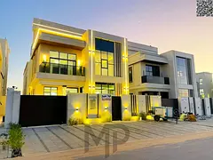 Luxury villa for sale in Al Helio, Ajman. Registration fees and air conditioning included. Freehold