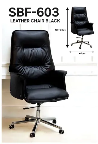 Sleek Black Leather Executive Chair