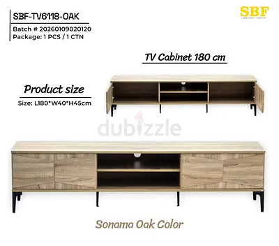 Stylish and Modern 180 cm TV Cabinet in Sonama Oak Color
