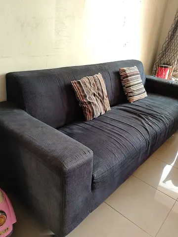Comfortable Blue Sofa with Cushions