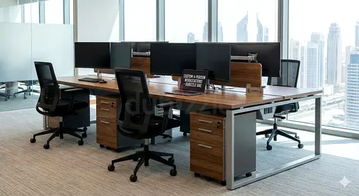 Brown  Black Workstation Desk Dubai