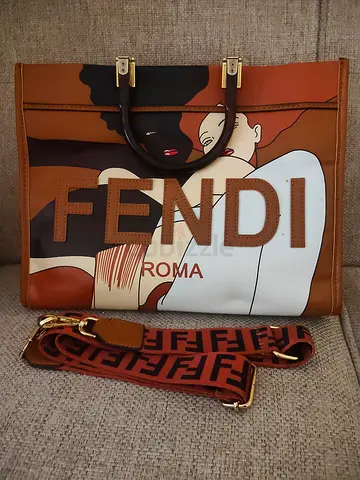 Stylish Fendi Tote Bag with Artistic Print