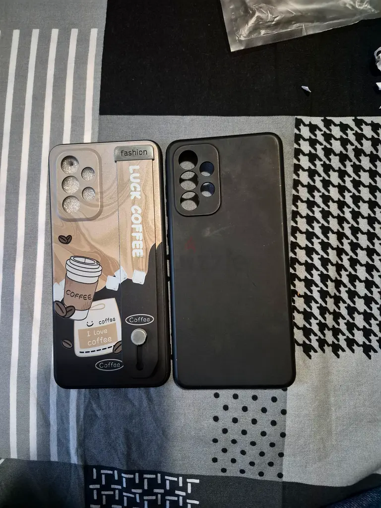 Samsung $% 5G Stylish Coffee-Themed Phone Case and Plain Themed Phone Case