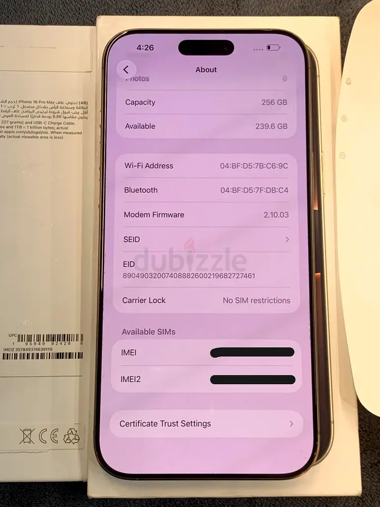 iPhone 16Pro max 256gb65073398445954114