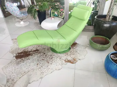 Luxury Lorenzo Genuine Leather Green Lounge Chair