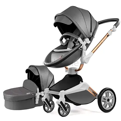 Hot Mom2 Ultra Baby Stroller 360 Rotation Function,Baby Carriage Pu Leather Pushchair Stylish and Co