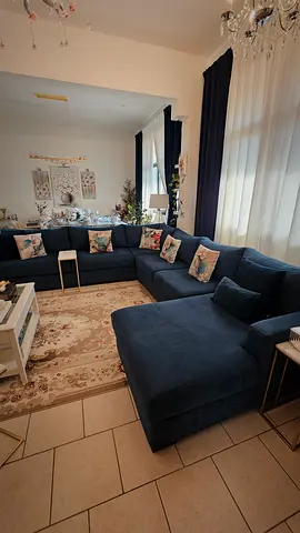 Elegant Blue Sectional Sofa