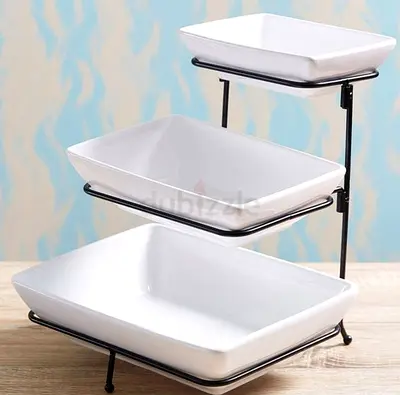 3 tier rectangular serving tray