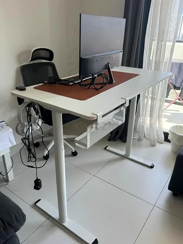 Elegant Height Adjustable Study Table along with computer setup and chair