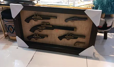 Framed Collection of Vintage Guns