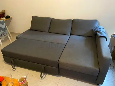 Stylish Grey Sofa Bed with Storage