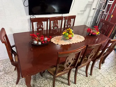Elegant Wooden Dining Table Set with Chairs