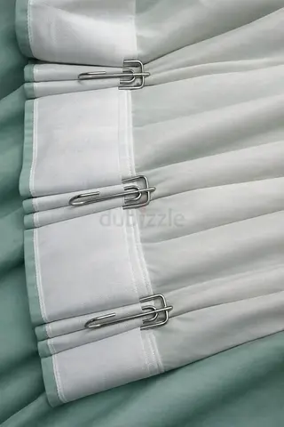 Elegant Mint Green Satin Window Curtains with white lining for Your Home