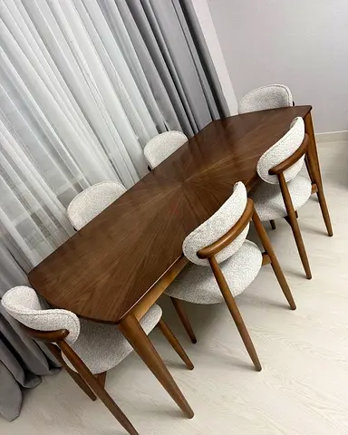Elegant Wooden Dining Table with Stylish Chairs