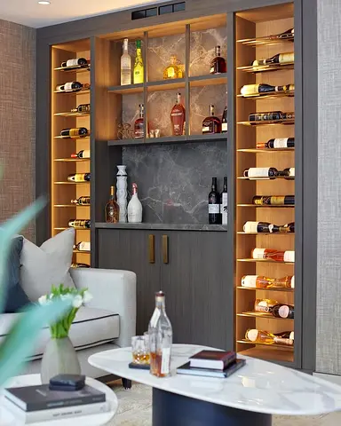 Stylish Home Bar Cabinet with Wine Storage