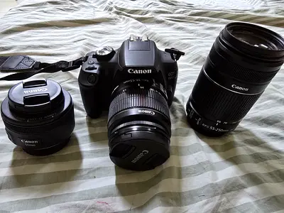 Canon DSLR 1500D Camera with 3 Lenses for Sale