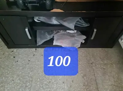 Sturdy Black Entertainment Center with Storage Space