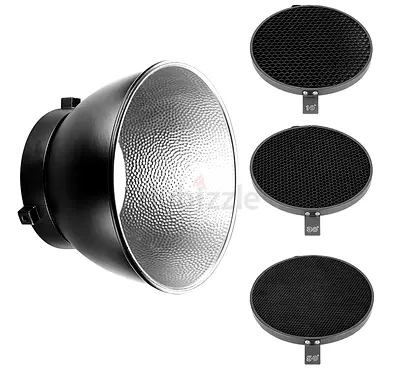 7inch/ 18cm Standard Reflector Diffuser with 10/30/50 Degree Honeycomb Grid for Bowens Mount