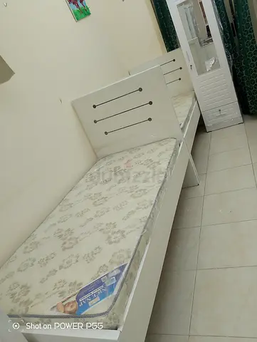 Single bed and mattress