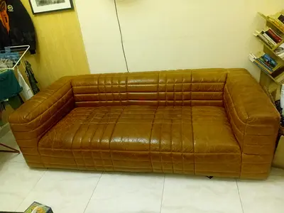 Stylish Vintage Brown Leather Sofa