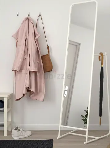 Standing mirror, white, 48x160 cm (KNAPPER)